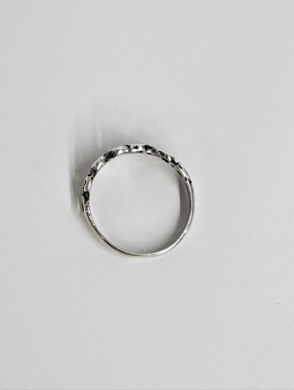 Silver 925 Size 6 Ring Abstract Vintage Turquoise Band Hand Crafted Southwestern